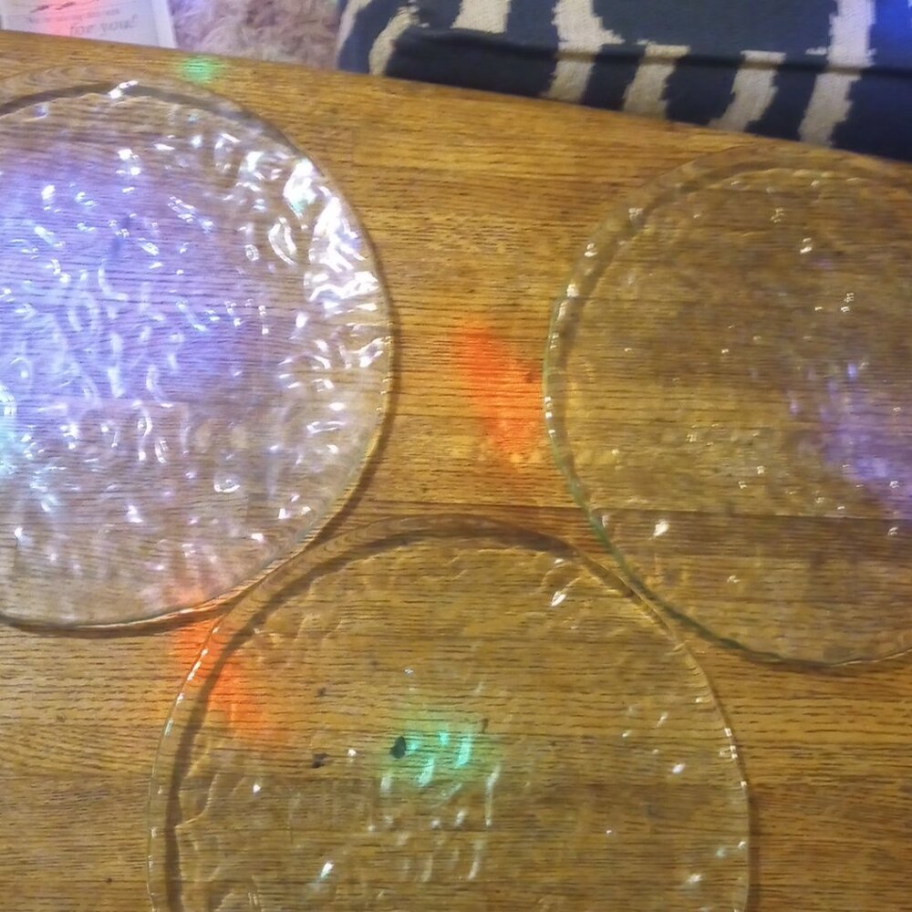 Antique crystal clear serving platters/ trays